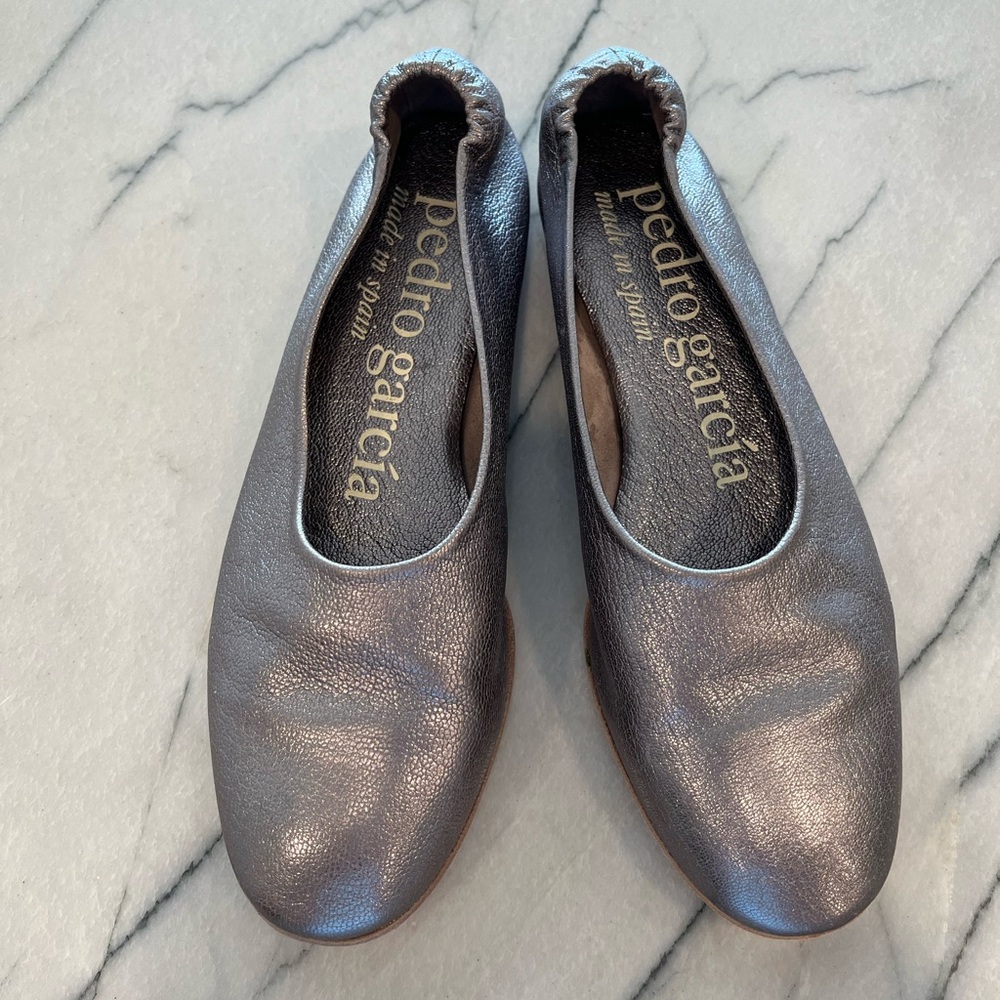 Pedro Garcia Metallic Hilaria Ballet Flats
